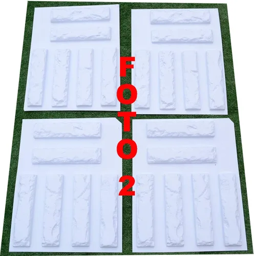 Vista 7 de Juego de moldes de chapa de ladrillo de hormigón, 24 moldes de plástico ABS para yeso W08