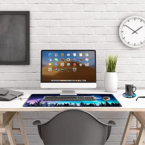 Vista 2 de AIMSA - Alfombrilla de mouse grande para juegos, extendida con borde cosido, alfombrilla de mouse para teclado XL, base de goma antideslizante, 31.5