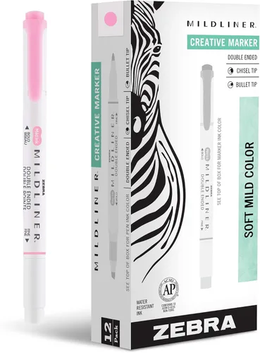 Vista 11 de Zebra Pen Mildliner - Resaltadores de doble punta, puntas anchas y finas, ideales para resaltar la Biblia, sin sangrado, suministros escolares
