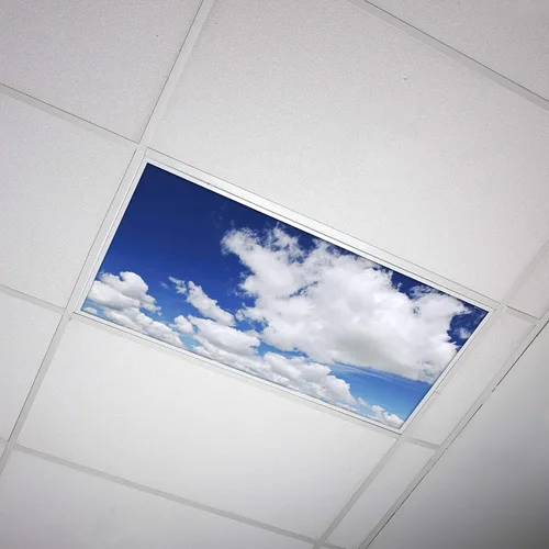 Vista 22 de Cubierta de luz fluorescente para luces de techo de aula, nubes rosadas, inserto de película retroiluminada de alta calidad 2 x 4