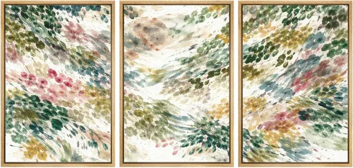 Vista 539 de SIGNWIN Lienzo enmarcado para pared, juego de arte neutro de bosque brumoso, ilustraciones en tono tierra, arte moderno, decorativo, bohemio
