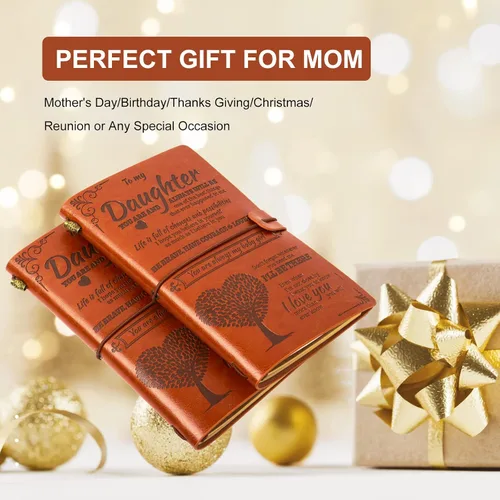 Vista 7 de Regalo para mi hija, diarios de cuero de parte de mamá o papá, diarios de escritura de 140 páginas para adolescentes, regalo especial para hija