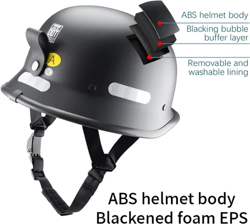Vista 4 de Casco de motocicleta estilo alemán, medio casco con carcasa de media concha para motocicletas Chopper Cruiser