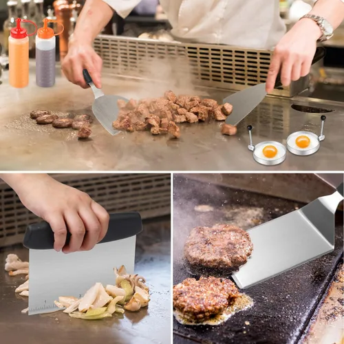 Vista 5 de Kit de accesorios para parrilla, juego de 25 piezas de accesorios de parrilla de parte superior plana para Blackstone y Camp Chef, juego