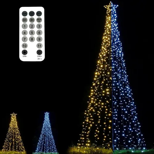 Vista 6 de Fairyrain Iluminación exterior de 15 pies para árbol de Navidad Arbol de Multicolor