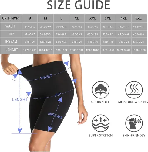 Vista 6 de Pantalones cortos de algodón con cintura alta para yoga o para llevar debajo de un vestido, pantalones de piernas largas, tallas regulares y grandes
