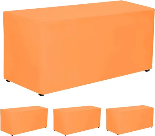 Vista 25 de PLOYMONO - Juego de 2 manteles ajustables, mantel de longitud hasta el suelo para mesa rectangular de 4 pies (122x61 cm) de poliéster, ideal
