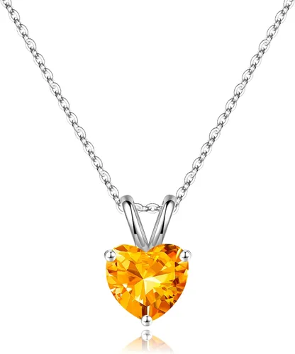Vista 27 de SMILEST Dainty Heart Birthstone Necklace for Women, 925 Sterling Silver 01-enero-granate rojo