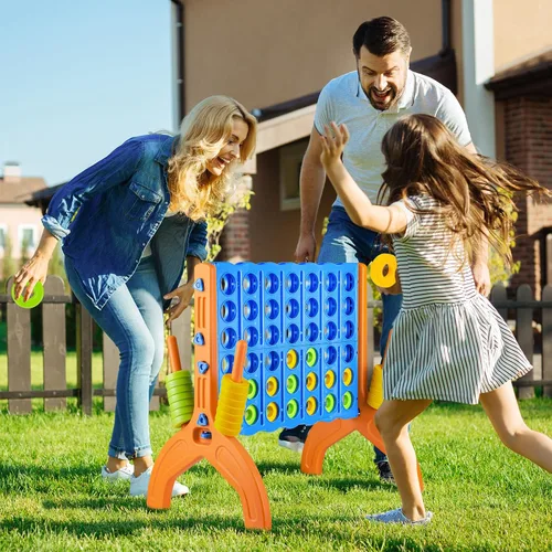Vista 7 de Ayeboovi - Juego gigante de 4 en fila, juego de patio Jumbo de 4 a puntuación para niños y adultos, juego de conexión familiar para fiestas