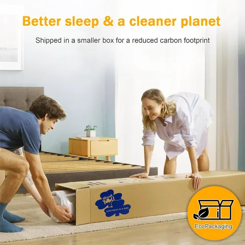 Vista 4 de Colchón de Cama Tamaño Twin de Espuma Viscoelástica con Gel en una Caja, Firmeza Media y Buen Soporte, Diseño Removible y Lavable, Tela