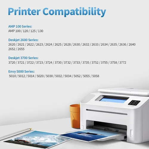 Vista 2 de Cartuchos de tinta remanufacturados de repuesto para HP Ink 65 65XL Combo Pack para HP DeskJet 3772 3755 3722 3752 3700 2600 2622 2640 2652 Envy