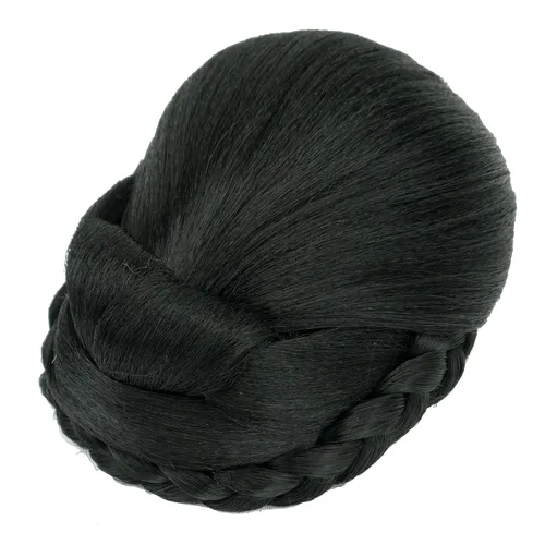 Vista 23 de IMISSU Cubierta de pelo trenzado con moño, piezas de cabello en forma de dona, coleteros para cabello con clips de peluca, recogida y recogida