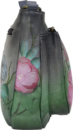 Vista 4 de Anna by Anuschka Womens Genuine Leather Large Cross-Body Handbag - Zip-Top Multi-Compartment Organizer