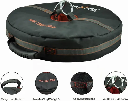 Vista 4 de MaxxMMA bolsa de entrenamiento de peso funcional con doble extremo y ancla (sin relleno) - Bolsa de boxeo para entrenamiento de boxeo, artes