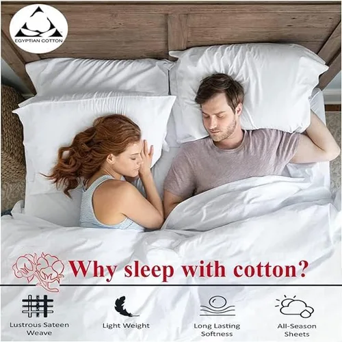 Vista 7 de Sábanas de cama tamaño Queen – 21 pulgadas de profundidad – Juego de 4 sábanas 100% algodón egipcio, rayas plateadas, de lujo, súper suavidad