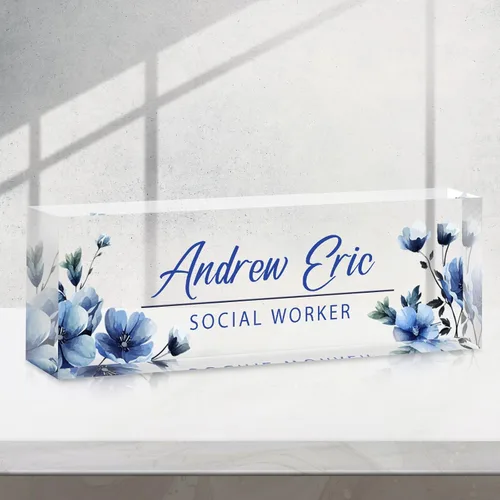 Vista 34 de Placa de nombre personalizada para escritorio, accesorios de escritorio de acrílico, placa de identificación personalizada, regalos personalizados