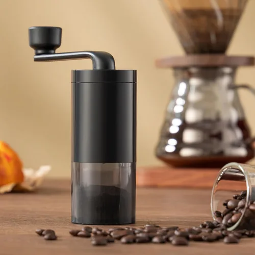 Vista 3 de Molinillo de café manual, molinillo de café portátil de mano, molinillo de café de rebabas cónicas con manivela, molinillos de espresso de rebabas