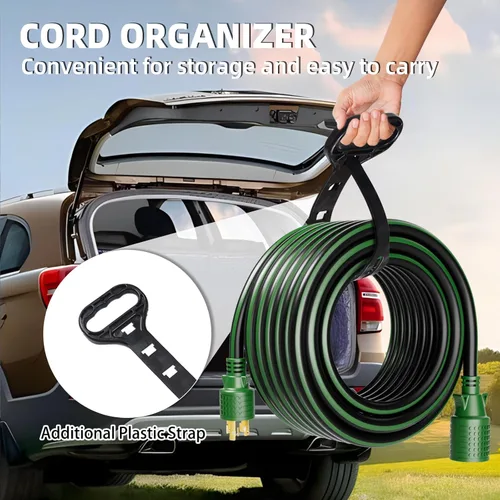 Vista 8 de Cable de extensión generador de 4 clavijas de 30 amperios de 10 pies, NEMA L14-30P/L14-30R, 125/250 voltios hasta 7500 vatios, cable de alimentación