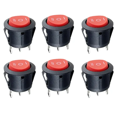 Vista 10 de 6 unids negro interruptor de encendido / apagado con pestillo redondo interruptor de palanca SPST 6A/250v 10A/125v para barco coche, etc