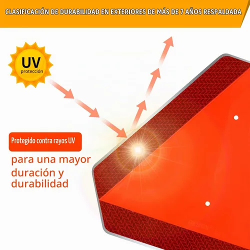 Vista 4 de Señal de seguridad del vehículo de movimiento lento, señal triangular de vehículo de movimiento lento, aluminio de 14 x 16 pulgadas, reflectante