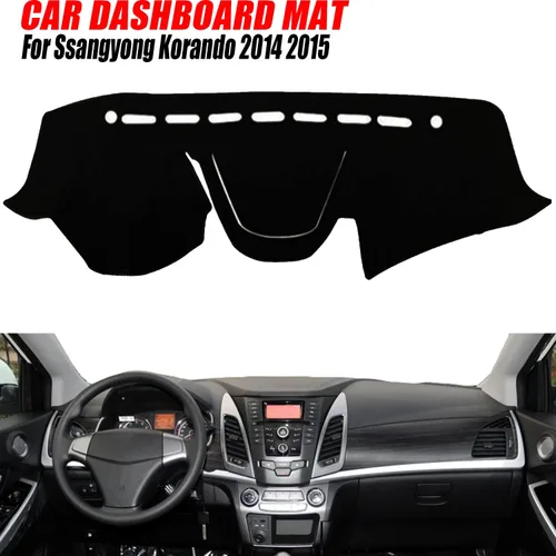 Vista 2 de Tapete de cubierta para tablero de salpicadero compatible con SsangYong Korando 2014 2015 conducción por la izquierda