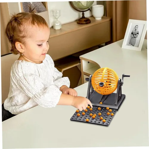 Vista 3 de Juego de bingo con 12 tarjetas y 90 bolas de números, máquina de juego divertida para la familia, niños y adultos, sin fichas incluidas