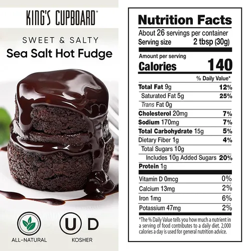 Vista 2 de Salsa de Chocolate con Ganache Caliente de Sal Marina de King's Cupboard - La Salsa de Ganache Caliente Perfecta para Cubrir Helado y Postres, Riego