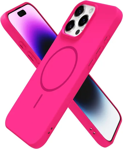 Vista 202 de Oakxco Funda de Silicona Mag Safe para iPhone 12 Pro Max, Funda Magnética Delgada y Fina Compatible con Carga Inalámbrica MagSafe, Bonita Funda