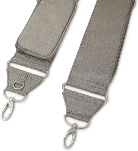 Vista 3 de Baggallini Correa cruzada utilitaria para mujer, Brillo de plata de ley.