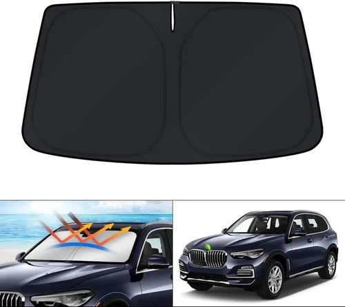 Vista 11 de KUST - Parasol plegable para parabrisas para Ram 1500 2011-2016 2017 2018, accesorio para ventana, protector de visor solar, bloquea los rayos UV