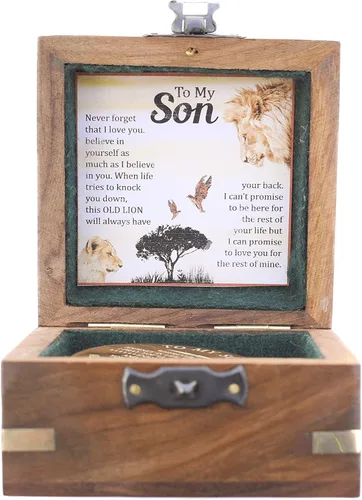 Vista 4 de Brújula con reloj de sol personalizado con estuche de regalo para hijo, regalo para mi hijo, regalo de mamá a hijo, regalo de papá a hijo, regalo