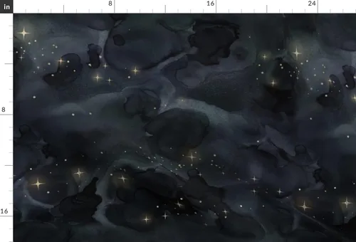 Vista 3 de Spoonflower Tela - Místico cielo nocturno estrellas galaxia mágica impresa en tela de gasa Fat Quarter - Costura de ropa de moda vestidos decoración