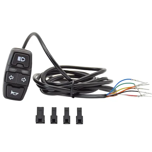 Vista 3 de Interruptor de luz delantera para motocicleta, juego de botón de señal de giro, bocina, interruptor de encendido/apagado de 3 en 1, interruptores