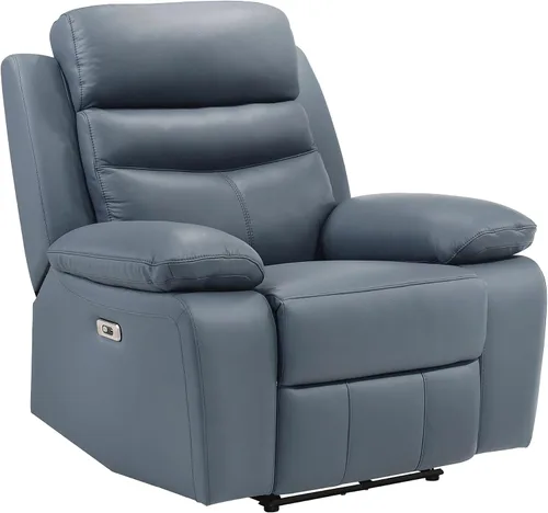 Vista 8 de Lexicon Silla Reclinable para Sala de Estar de Combinación de Cuero, Asientos para Cine en Casa, Sillón Reclinable Pegado a la Pared, Sillón Azul