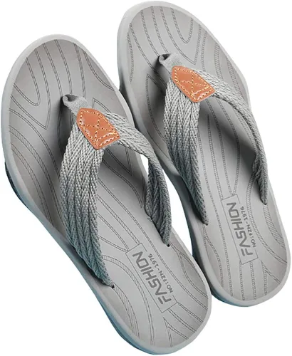 Vista 2 de Husmeu Sandalias de verano para hombre, sandalias de playa para hombre, antideslizantes, cómodas, con soporte de arco, sandalias de tanga, zapatos