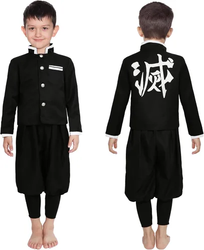 Vista 6 de Tanjirou Cosplay Costume Japanese Anime Kimono Outfit Halloween