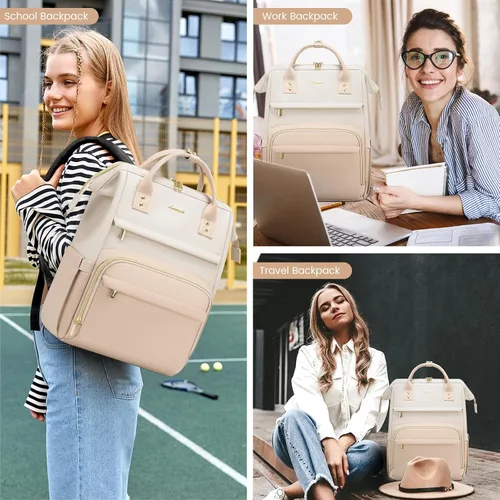 Vista 6 de LOVEVOOK - Mochila para laptop para mujer, mochila de moda para mujer.., 15,6 pulg.