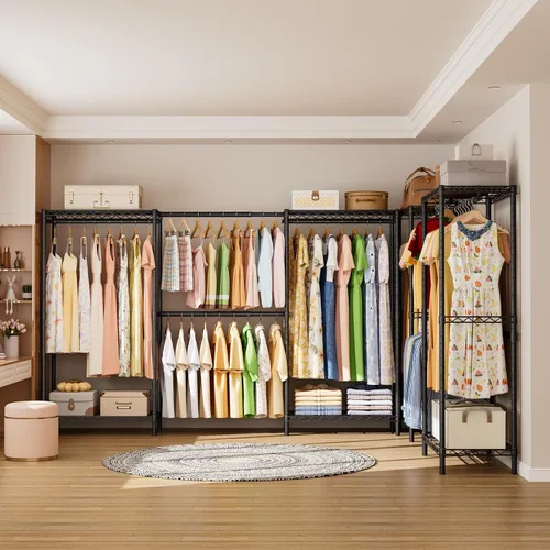 Vista 6 de SINGAYE Perchero portátil para armario, perchero resistente, sistema de organización y almacenamiento para colgar ropa, perchero ajustable