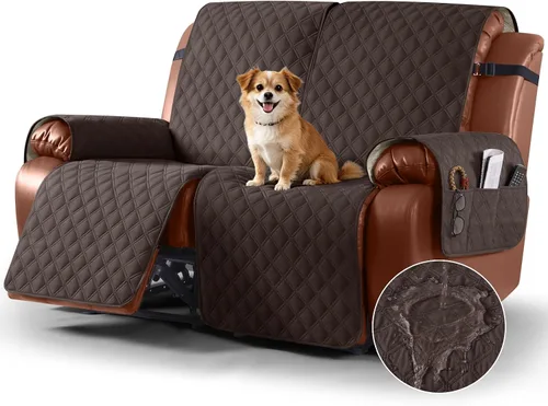 Vista 13 de Ruaozz Funda impermeable para sofá reclinable, lavable, funda antideslizante de 1 pieza, protector de muebles con correas elásticas, bolsillo