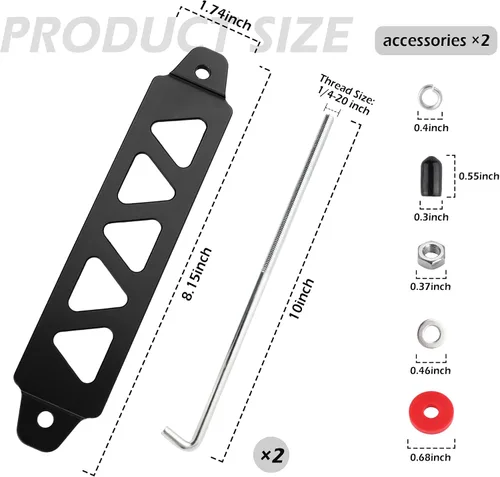 Vista 2 de Soporte de sujeción de batería, juegos de amarre de batería de aleación de aluminio premium que proporcionan un entorno de conducción seguro