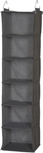 Vista 10 de Household Essentials Organizador de armario colgante de 6 estantes, estante colgante de armario, estantería de tela de lino y PEVA, beige