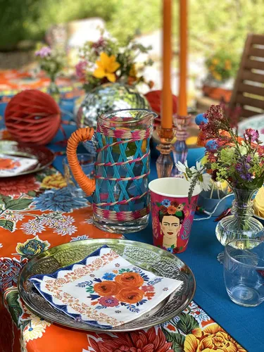 Vista 5 de Talking Tables Boho-CNAPKIN Frida Kahlo Servilletas Paquete de 20, papel, rosa