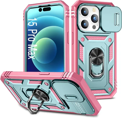 Vista 62 de Funda para iPhone 14, a prueba de golpes, resistente a los impactos, con lente deslizante protectora para iPhone 14 (6.1 pulgadas) (azul)