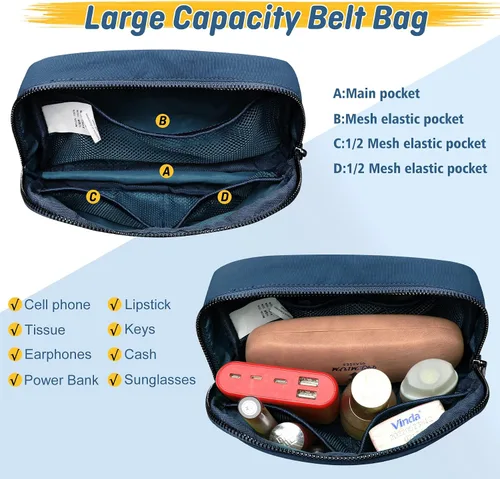 Vista 3 de Crossbody Fanny Pack for Women Men:Small Runners Belt Bag with Adjustable Strap - Water Resistant Fashion Bum Bag, Mini Waist Bag for Running Travel