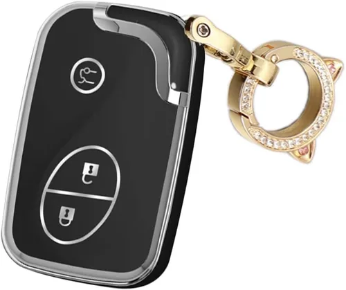 Vista 8 de ontto Funda para llave con llavero compatible con Lexus de 3 botones, carcasa de TPU suave para Gx460 Gx400 Rx270 Es240 Es350 Ls460 Accesorios