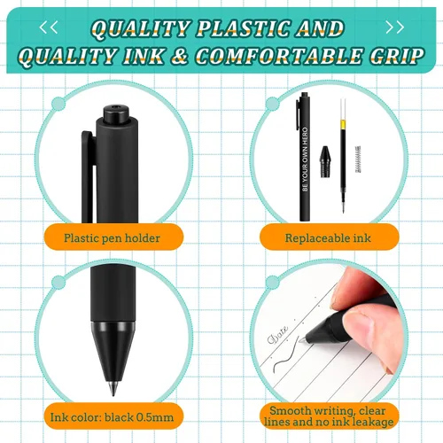 Vista 5 de Crtiin 50 piezas de bolígrafos de tinta de gel con frases motivadoras para compañeros de trabajo, bolígrafos inspiradores a granel, escritura suave