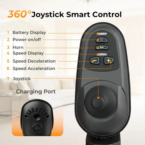 Vista 5 de YF001S Zygenair Silla de ruedas eléctrica de capacidad de 330 libras para adultos, 15 millas de alcance, silla de ruedas eléctrica ligera