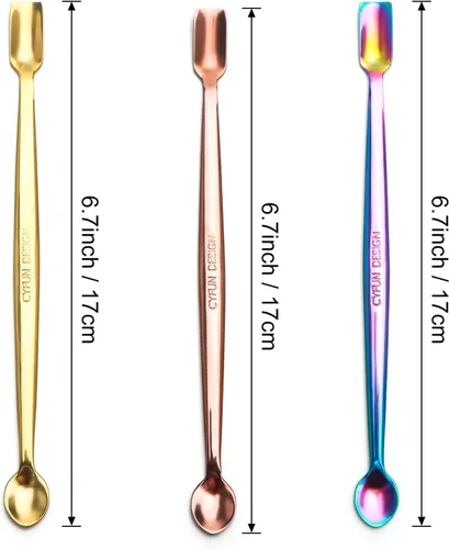 Vista 2 de Juego de 9 cucharas de acero inoxidable 304 para manualidades, álbumes de recortes, polvos de relieve con purpurina, lentejuelas y otros adornos