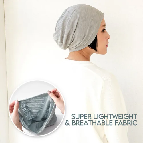 Vista 5 de CHARM Gorro de verano para hombres y mujeres – Gorro de punto de moda de algodón de quimioterapia ligero y holgado