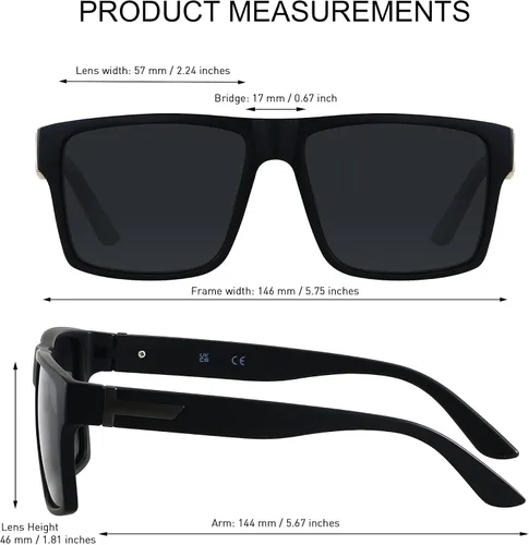 Vista 5 de LYZOIT Square Sunglasses for Men Women Polarized Oversized Big UV Protection Rectangle Shades